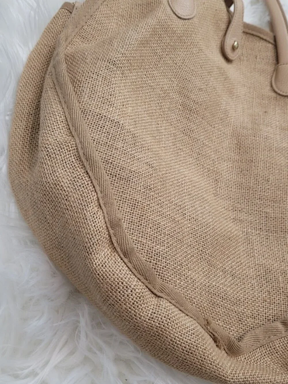 Who What Wear 100%‎ Jute Woven Tan Round Crossbody Purse Bag Resortwear Beach